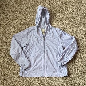 Lavender llbean wind breaker jacket with hood size small